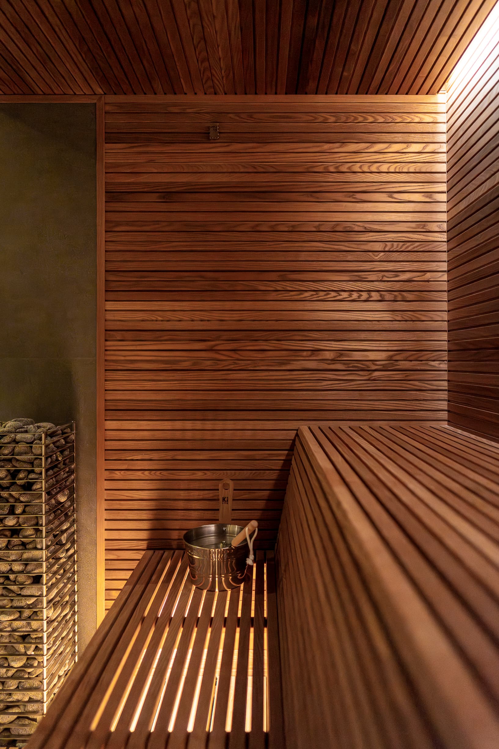 Wooden sauna interior
